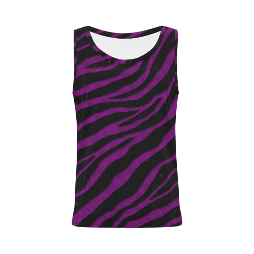 Ripped SpaceTime Stripes - Purple All Over Print Tank Top for Women (Model T43)