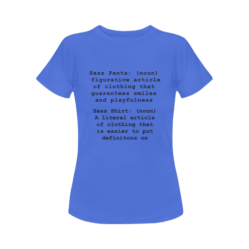 Definitions B/Blue Women's T-Shirt in USA Size (Front Printing Only)
