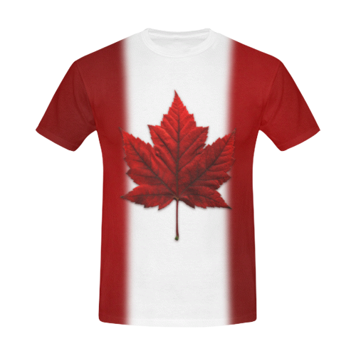 Canada Flag Plus Size T-shirts All Over Print T-Shirt for Men/Large Size (USA Size) Model T40)