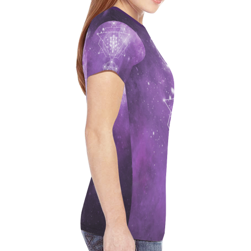 Sacred Geometry Stardust New All Over Print T-shirt for Women (Model T45)