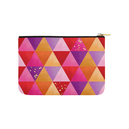 Triangle Pattern - Red Purple Pink Orange Yellow Carry-All Pouch 9.5''x6''