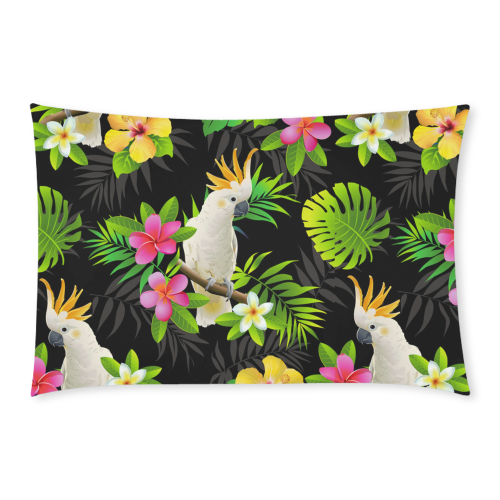 Parrots And Tropical Flowers 3-Piece Bedding Set