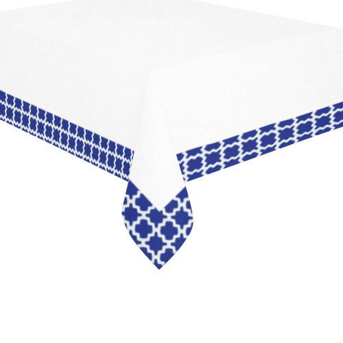 Geometric Tessellation Cotton Linen Tablecloth 60" x 90"