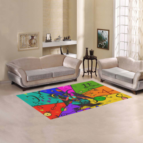 Awesome Baphomet Popart Area Rug 5'x3'3''