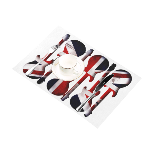 Union Jack British UK Flag Guitars Placemat 12’’ x 18’’ (Set of 2)
