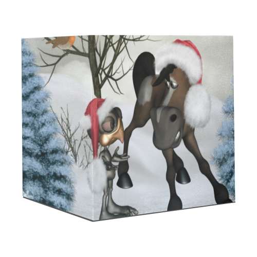 Christmas cute bird and horse Gift Wrapping Paper 58"x 23" (3 Rolls)
