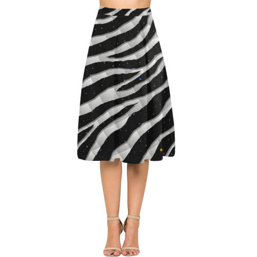 Ripped SpaceTime Stripes - White Aoede Crepe Skirt (Model D16)