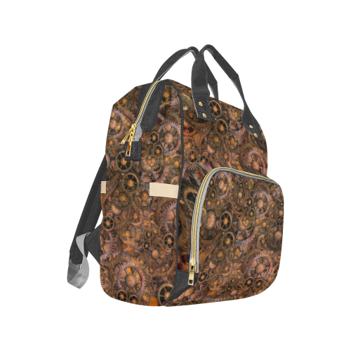 Steampunk Cogs Multi-Function Diaper Backpack/Diaper Bag (Model 1688)