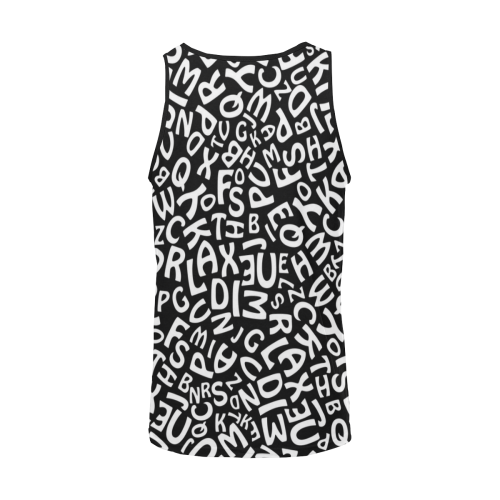 Alphabet Black and White Letters Men's All Over Print Tank Top (Model T57)