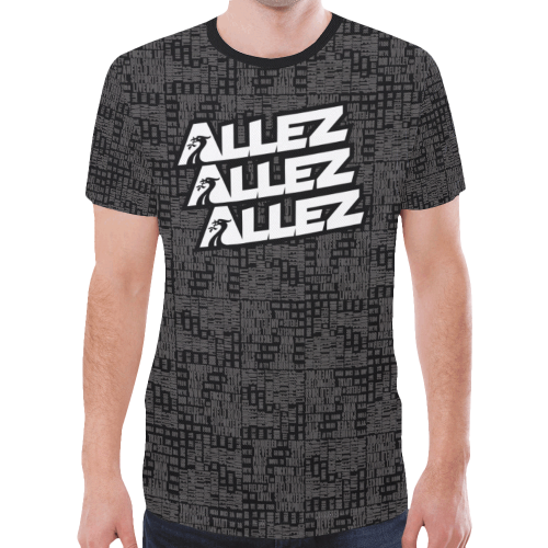 Allez Allez Allez Black New All Over Print T-shirt for Men/Large Size (Model T45)