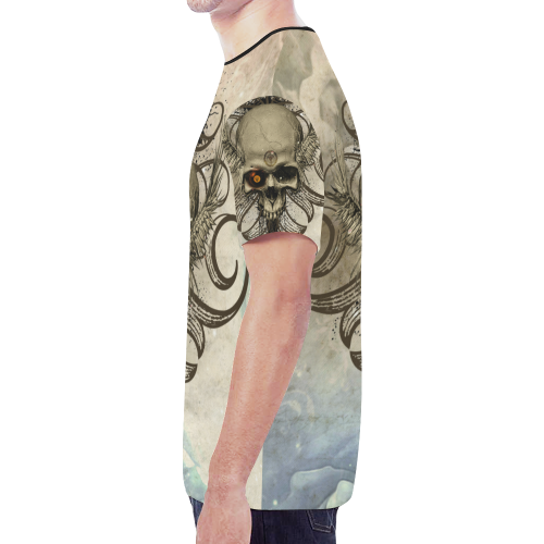 Creepy skull, vintage background New All Over Print T-shirt for Men (Model T45)