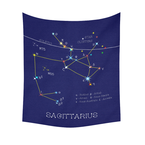 Star Sagittarius Zodiac horoscope funny astrology Cotton Linen Wall Tapestry 51"x 60"