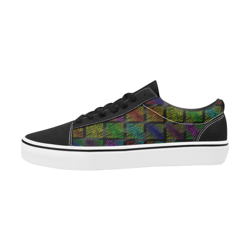 Ripped SpaceTime Stripes Collection Women's Low Top Skateboarding Shoes/Large (Model E001-2)
