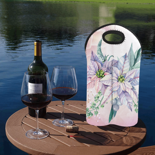 Wonderful flowers, watercolor 2-Bottle Neoprene Wine Bag