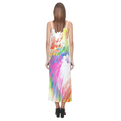 Colors by Nico Bielow V-Neck Open Fork Long Dress(Model D18)