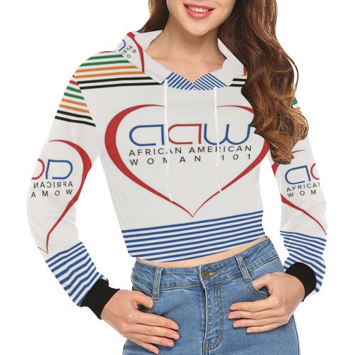 AAW101 All Colors Crop Sweater All Over Print Crop Hoodie for Women (Model H22)