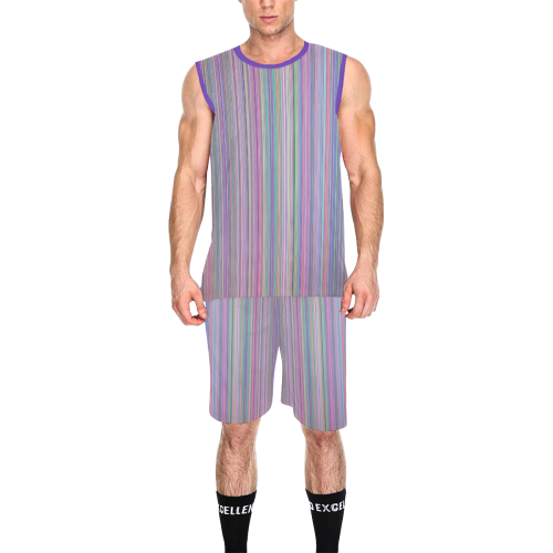 Broken TV screen rainbow stripe All Over Print Basketball Uniform