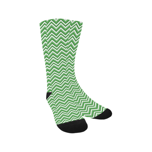 Green Chevron Men's Custom Socks