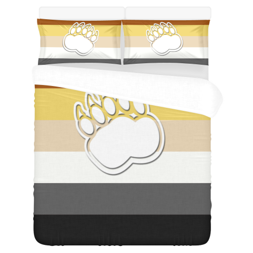 Gay Bear Flag 3-Piece Bedding Set