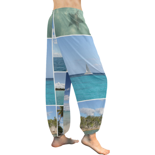 Isla Saona Caribbean Photo Collage Women's All Over Print Harem Pants (Model L18)