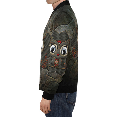 Funny steampunk owl All Over Print Bomber Jacket for Men/Large Size (Model H19)