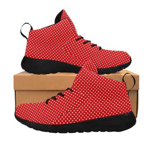 Red polka dots Women's Chukka Training Shoes (Model 57502)