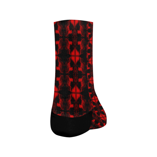 Abstract Flowing * Red on Black Crew Socks