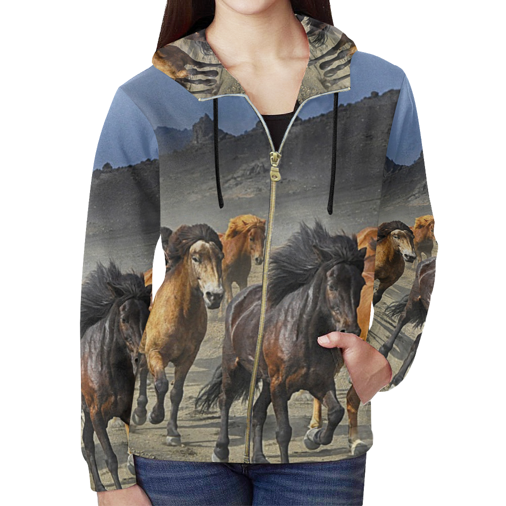 horse zip up hoodie