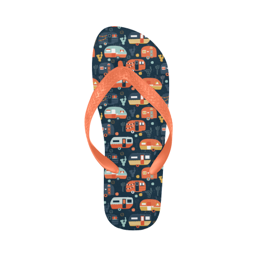 Orange Camper Flip FLops Flip Flops for Men/Women (Model 040)