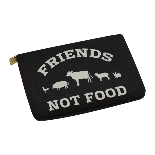 Friends Not Food (Go Vegan) Carry-All Pouch 12.5''x8.5''