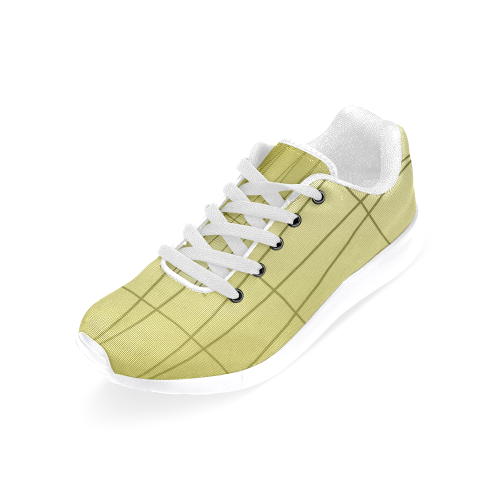 wild--lines-zigzag-----gold Women's Running Shoes/Large Size (Model 020)