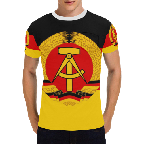 GDR FLAG Men's All Over Print T-Shirt with Chest Pocket (Model T56)