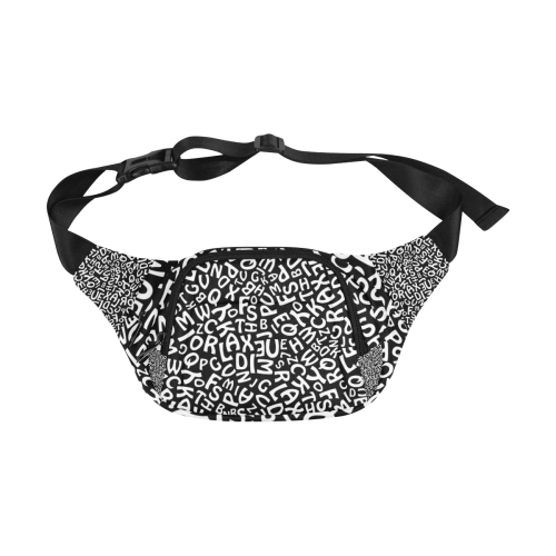 Alphabet Black and White Letters Fanny Pack/Small (Model 1677)