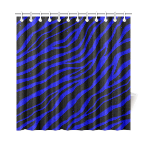 Ripped SpaceTime Stripes - Blue Shower Curtain 72"x72"
