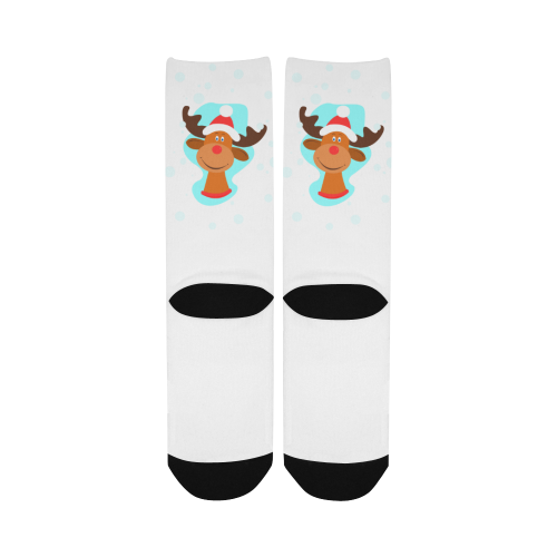 Funny Christmas Reindeer Custom Socks for Women