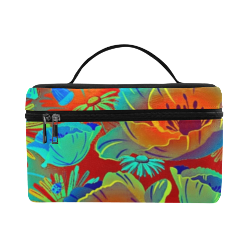 bright tropical floral Cosmetic Bag/Large (Model 1658)