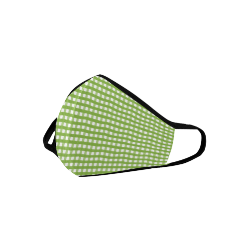 Green Gingham Checked Pattern Mouth Mask