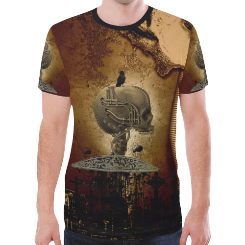 Mechanical skull New All Over Print T-shirt for Men (Model T45)