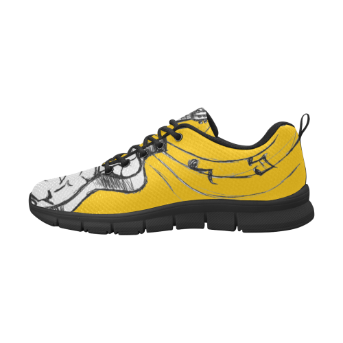 violao arte meu yellow Women's Breathable Running Shoes/Large (Model 055)