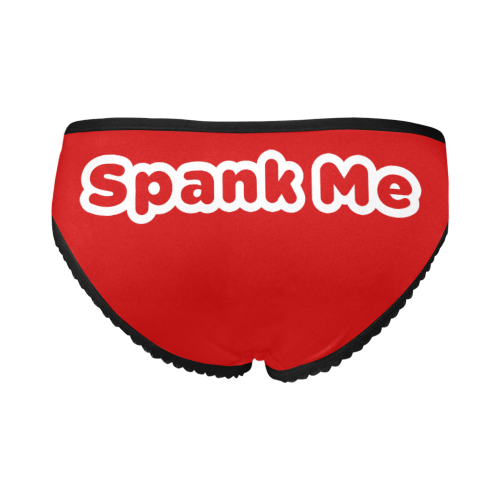 Spank Me Back White And Red Women's All Over Print Girl Briefs (Model L14)