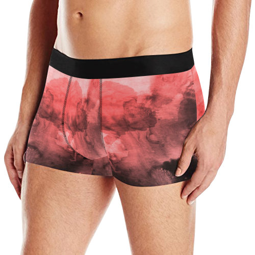 Red and Black Watercolour Men's All Over Print Boxer Briefs (Model L10)
