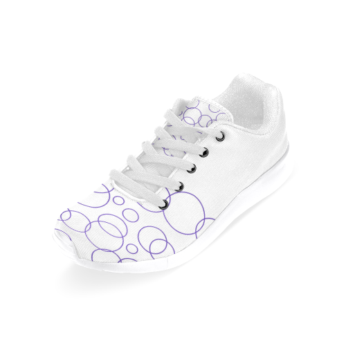 DOTS BLUE SHOES ON WHITE Women’s Running Shoes (Model 020)