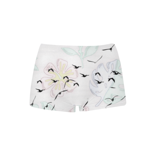 trendy birds pastel floral by JamColors Women's All Over Print Boyshort Panties (Model L31)