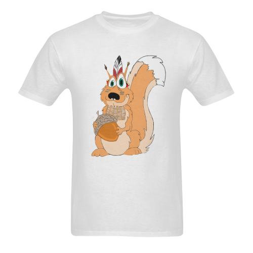 Indian Squirrel White Men's T-shirt in USA Size (Front Printing Only) (Model T02)