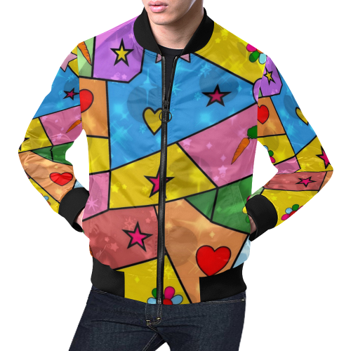 Love Popart by Nico Bielow All Over Print Bomber Jacket for Men/Large Size (Model H19)
