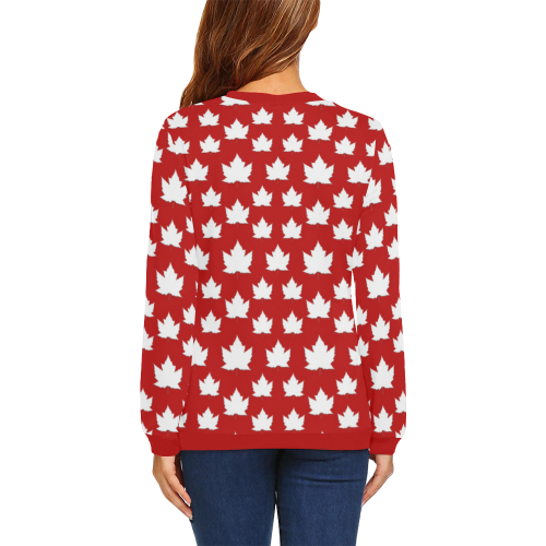 Canada Souvenir Sweatshirts Cute Red Shirts All Over Print Crewneck Sweatshirt for Women (Model H18)