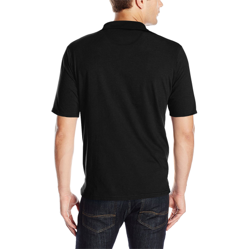 Dionixinc Polo- Black/Black Men's All Over Print Polo Shirt (Model T55)