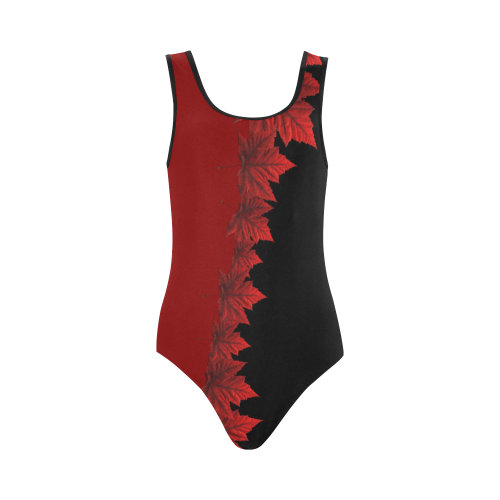 Canada Maple Leaf Swimsuit Vest One Piece Swimsuit (Model S04)