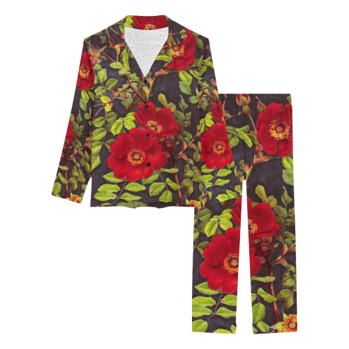 flowers #flowers #pattern #flora Women's Long Pajama Set
