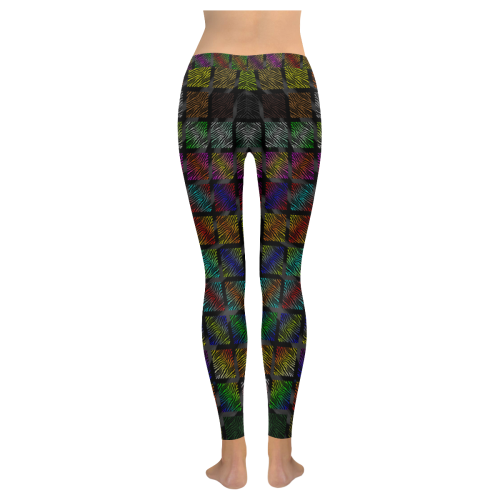 Ripped SpaceTime Stripes Collection Women's Low Rise Leggings (Invisible Stitch) (Model L05)